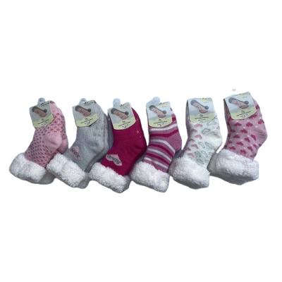 China Anti-Bacterial Children's plush lining polar fleece non-slip socks for sale