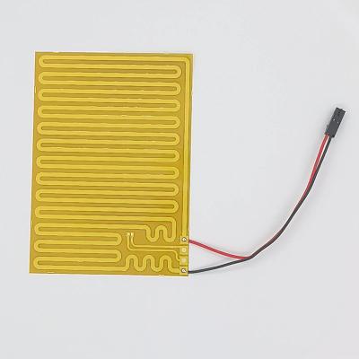 China Yellow Rectangle PI Heating Element Flexible Heating Film For Energy Efficient Heating Te koop