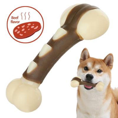 China Viable Indestructible Dog Chew Toys For Aggressive Real Beef Flavor Chewers Durable Dog Teething Chew Toys Bones For All Size Puppies for sale