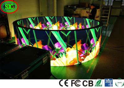 China Iron Cabinet 1R1G1B P4 Circle Flexible Led Screen SMD2121 volkleurig led display scherm Te koop