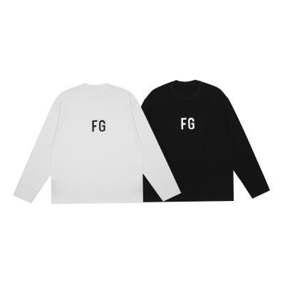 China Anti-wrinkle fear of god basics factory supplier FG logo reflective men's long sleeved T-shirt for sale