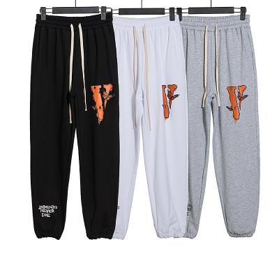 China Anti-wrinkle 2021 100% cotton men and women comfortable casual V pants butterfly printed vlones hip hop sweatpants for sale