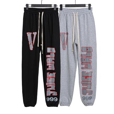 China Fashion men's and women's sports casual pants English printing loose winter Anti-wrinkle big vlones cotton wholesale pure personality for sale