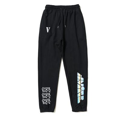 China 2021 Anti-wrinkle high quality fashion vlones graffiti printed men's and women's casual winter style simple loose factory sweatpants for sale