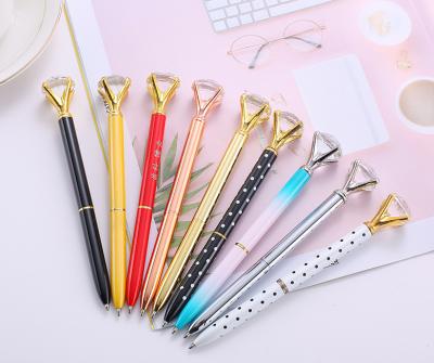 China office & School Pen Big Diamond Topped Metal Pen With Customized Engraved Or Printing Pad Logo for sale