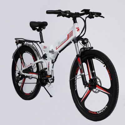 China Customized Aluminum Alloy Motor 48v 500w Waterproof Brushless Outdoor Eblke Riding 26 Inch Shimano 27 Speed ​​Electric Folding Bike for sale