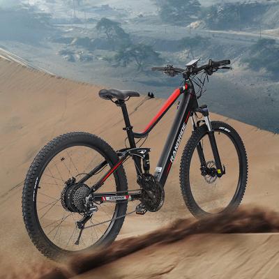 China Aluminum alloy 27.5 inch Shimano 7 speed ebike 48v electric pedal assist pedal electric bike 750w full suspension for sale