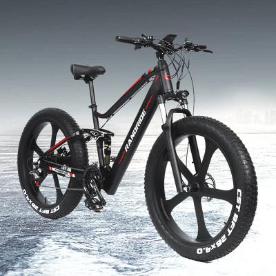 China Aluminum alloy Shimano 27 speed bike48v e bike 750W motor LCD display 26 inch fat tire electric mountain bike for sale