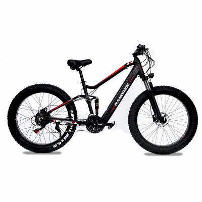 China Ultra-fast aluminum alloy mountain bike 26 inch * 4.0 CST fat tires 48V500W750W 14ah full suspension electric bike for sale