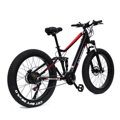 China Aluminum alloy 26 inch mountain bike 9 speed snow tires aluminum electric bicycle lithium battery 48v500w750welectric for sale