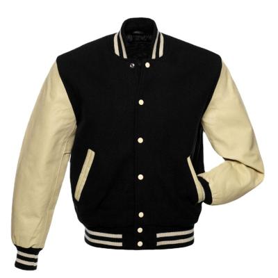 China Custom Embroidered Men's QUICK DRY Baseball White Patchwork Logo Jacket Satin Varsity Jacket for sale