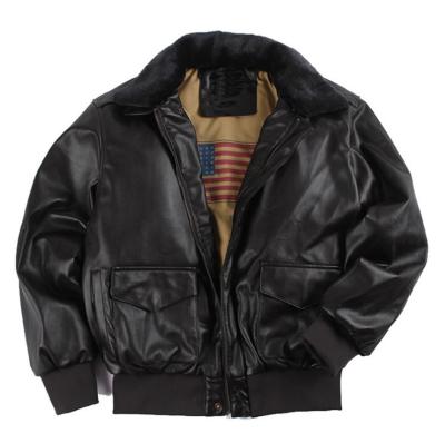 China Retro US Air Force Fur Winter PU Leather Jacket QUICK DRY Oversize Men for sale