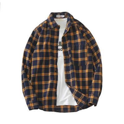 China Autumn New Plaid Men's Loose Plus Size Anti-pilling Full Sleeve Breathable Shirts for sale