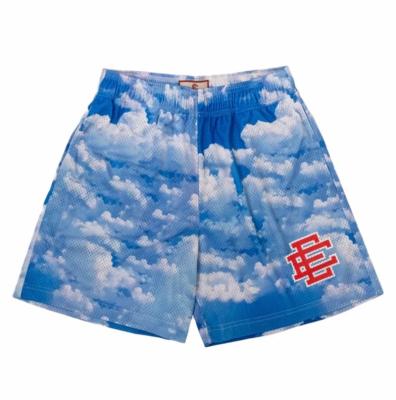 China Viable Men Women Printed Elastic Drawstring Leisure Sports Mesh Beach Shorts Pants Summer for sale