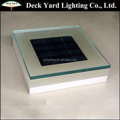 China Garden Solar Led Stone Garden Led Solar Ice Brick Glass Underground Lights for sale