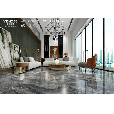 China Full Body Polished Dark Color Floor Tile Large Size Glossy Or Matte Black Porcelain Tile for sale