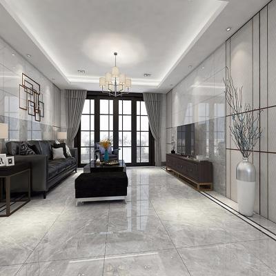 China Fullbody Porcelain Marble Style Polished 80x80cm Glossy Glossy Gray Color Tile for sale