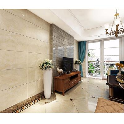 China Modern Style Polished Full Body Marble Porcelain Floor Tile 800x800mm Beige for sale