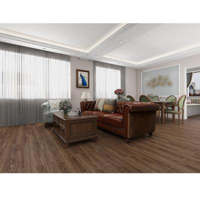 China Matt Non Slip Dark Wood Wholesale Floor Tile Flooring Bedroom Living Room Stock Floor Tile for sale