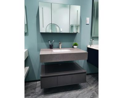 China Amani 2022 Gray Sintered Stone Countertop Bathroom Vanity Simple Style Easy To Clean / Dirt-resistant for sale