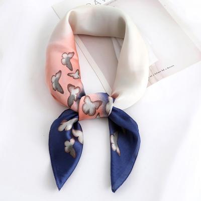 China WomenRetro Butterfly Square Scarf Small Butterfly Square Scarf 70*70cm Butterfly Elegant Square Silk Popular Silk Scarf For Women Luxury Winter Silk Scarf for sale