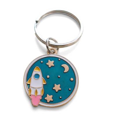 China Rocket Space Planet Astronaut Key Chain Five Modern Astronautical Foreign Satellite Main Chain for sale