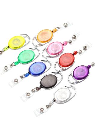 China Popular Multicolor Easy Pull 2.5CM Lanyard Plastic Round Easy Pull Retractable Plastic Buckle Staff ID Badge Buckle Adjuster for sale