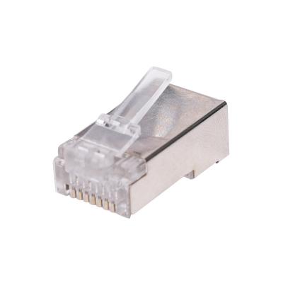 China Networking CAT6 STP RJ45 8P8C POWER THROUGH STYLE 3U PLUG Gold Plating for sale