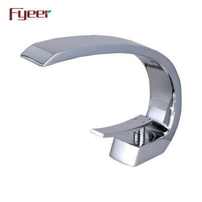 China Fyeer Hot Selling Faucets Single Handle Brass Metered Bathroom Basin Faucet for sale