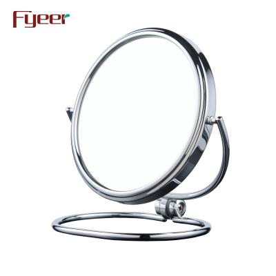 China Fyeer Christmas Gift Attractive Magnifying Fashion Round Double Side Mirror Pocket Makeup Travel Mirror for sale