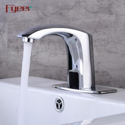 China Fyeer Faucets Electric Automatic Bathroom Sanitary Ware Horizontal Spout Sensor Faucet for Cold and Hot Water for sale