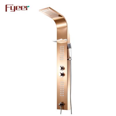 China Without Slide Bar Fyeer Factory Price Cheap Rainfall Stainless Steel Shower Panel for sale