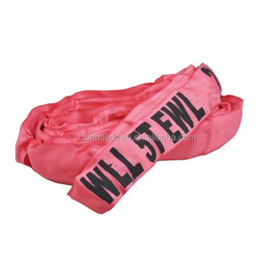 China Cargo Handing Heavy Duty 75mm*2m Safety 5000kgs 7:1 Red Round Sling With EN 1492-2+A1: 2008 Series for sale