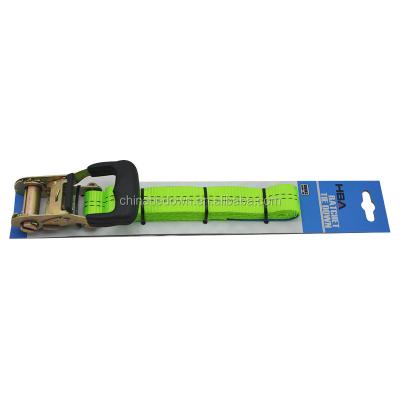 China High Quality Green PE / PP Pair 35mm*4m One Pack Ratchet Tie Downs Minus Hooks for sale