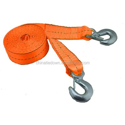 China Polyester 50MM*5MTow Cable Tow Strap Car Towing Rope With Hooks High Strength Marine Towing Rope for sale