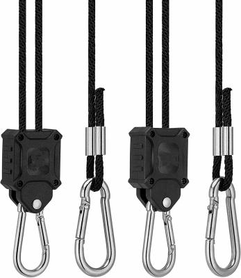 China Premium-Hotel Quality Adjustable Rope Hanger Kit Stainless Steel Carabiner Clip 150lb Capacity Rope Pulley for sale