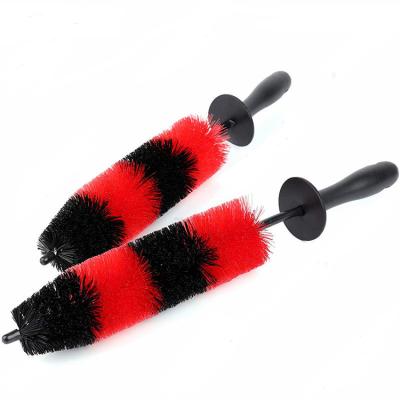 China PP+Thickened Steel Wire Car Tire Hub Wheel Wash Brush Bristle Soft Wheel Rim Cleaning Brush For Car Tire Reach Tire Detailing Deep Narrow Area for sale