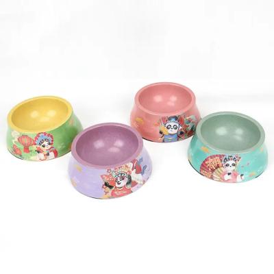 China Non-automatic ONE PET factory price wholesale customized Chinese style panda shaped pet bowl dog bowl cat bowl dog water basin for sale