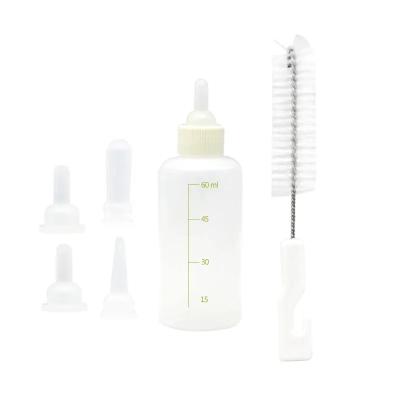 China Non-automatic Wholesale High Quality Puppy Feeding Bottle Dog Cat Milk Feeder With Brush Pet Nursing Bottle for sale