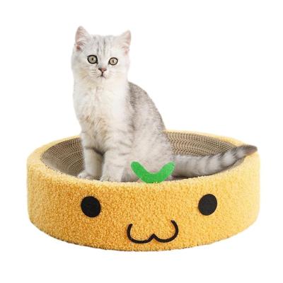 China Sustainable ONE PET Factory Price Cat Claw Toy Corrugated Orange Cat Nest Cat Claw Board for sale