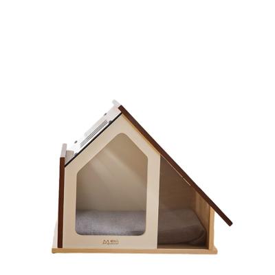 China Sustainable ONE PET Wholesale Custom Luxury Cat Space House Furniture Cat Frame Bed Solid Wood Cat House for sale