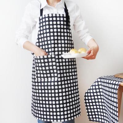 China Cotton Women Kitchen Cleaning Apron with Pockets 31.5 x 27.5