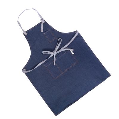 China Eco-Friendly Jean Cooking Aprons With 2 Pockets For Kitchen BBQ for sale