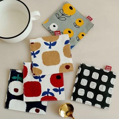 China Cotton Printing 11*11cm Cup Mat Hot Stored Pot Holders Pads, Hot Mats, for sale