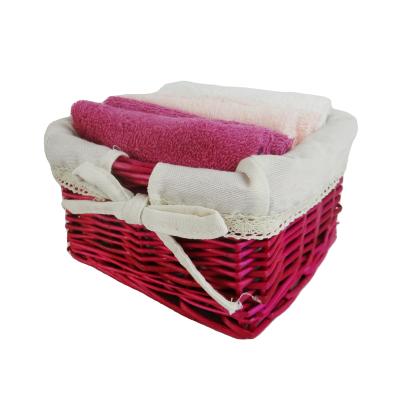 China 6pcs Kitchen Terry Towel With Wicker Basket Set Towel Gift Set for sale