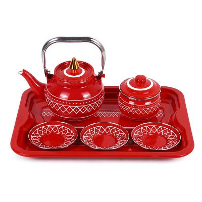 China Viable High Quality Hot Selling Enamel Tea Set for sale