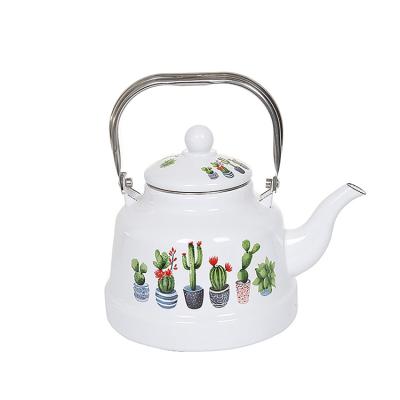 China Promotional Custom Logo Enamel Bell Shaped Bell Shaped Kettle Viable Indoor Handcraft Kitchenware Tea Kettle for sale