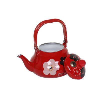 China Latest High Quality Viable Hot Sale Enamel Kettle Cast Iron Water Teapot Pear Shaped Kettle for sale