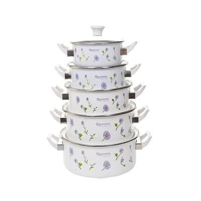 China Sustainable Removable Handle Soup Pot 16-24CM 5 Piece Pot Set for sale