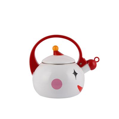 China Beautiful Household Durable Cast Iron Professional Enamel Kettle Whistling Tea Kettle for sale